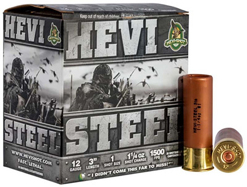 Hevi Steel 12ga 3.0" 1 1/4oz #1 25rd
