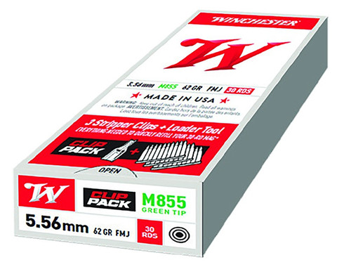 USA 5.56 M855 62gr Strip Clip PK 30/bx
