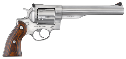 Ruger 5041 Redhawk  Large Frame 44 Special/44 Rem Mag 6rd, 7.50" Satin Stainless Steel Barrel, Dual Chambered Satin Stainless Cylinder & Frame, Hardwood Grip