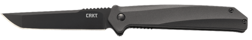 CRKT K500GKP Helical  3.52" Folding Tanto Plain Black Oxide D2 Steel Blade/ Black Aluminum Handle Includes Pocket Clip