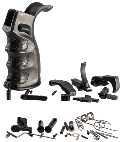 TacFire LPK02B308 AR-10 Lower Parts Kit  308 Win Black PGAR-B Pistol Grip Grip