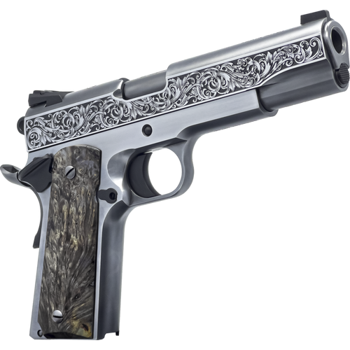 Dickinson LLC DKSN45OBP Adam 1911 Ottaman Full Size 45 ACP 8+1 5" Black Barrel, Steel B Serrations Slide, Steel Frame w/Beavertail