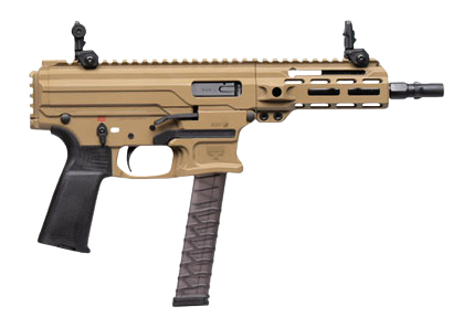 Panzer Arms PAARP9PCCCT ARP9 9mm Luger 33+1 6.50" Black Barrel, Coyote Tan Aluminum Receiver w/Picatinny Rail, Rear Picatinny Rail, Black Polymer Grip, Ambidextrous