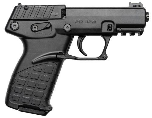 Kel-Tec P17BLK P17  Compact Frame 22 LR 16+1 3.80" Black Steel Threaded Barrel, Black Serrated Slide, Black Polymer Frame w/Picatinny Rail, Textured Grip, Ambidextrous