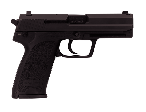 HK 81000326 USP V7 LEM 45 ACP Caliber with 4.41" Barrel, 12+1 Capacity, Overall Black Finish, Serrated Trigger Guard Frame, Serrated Steel Slide &  Polymer Grip Includes 2 Mags