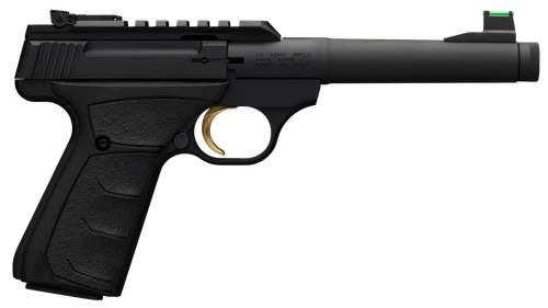 Browning 051534490 Buck Mark Plus Camper SR 22 LR 10+1 6" Steel Threaded Barrel, Matte Black Optic Ready/Serrated Steel Slide & Aluminum Frame, Black Ultragrip FX Grips