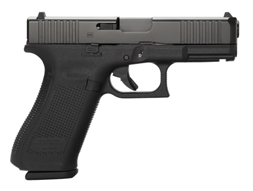 Glock PA455S201 G45 Gen5 Compact 9mm Luger 10+1 4.02" Black GMB Barrel, Black nDLC Serrated Slide, Black Polymer Frame w/Accessory Rail, Black Textured w/Interchangeable Backstrap Grip, Ambidextrous