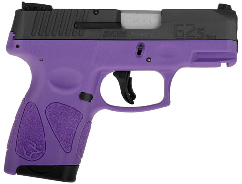 Taurus 1G2S931DP G2S  Compact Frame 9mm Luger 7+1 3.26" Matte Stainless Steel Barrel, Matte Black Serrated Alloy Steel Slide, Dark Purple Polymer Frame w/Picatinny Rail & Polymer Grip, Right Hand