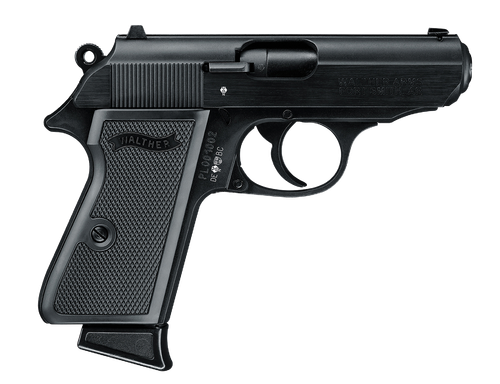 Walther Arms 5030300 PPK/S  22 LR 10+1 3.30" Steel/Threaded Barrel Matte Black Tenifer Serrated/Steel Slide, Black Zinc Alloy Frame w/Beavertail, Black Checkered Polymer Grips