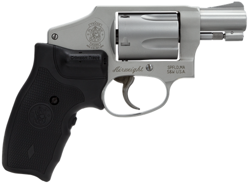 Smith & Wesson 163811 Model 642 Airweight 38 Special + P 5 Shot 1.88" Stainless Steel Barrel/Cylinder, Matte Silver Aluminum Alloy J-Frame, Includes Crimson Trace LG-305 Lasergrip
