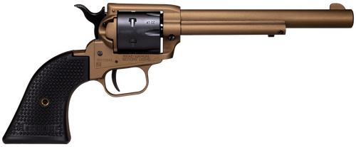 Heritage Mfg SRR22A6 Rough Rider  22 LR 6 Shot, 6.50" Burnt Bronze Cerakote Steel Barrel & Frame, Black Satin Cylinder, Black Polymer Grip, Hammer/Thumb Safety, Exposed Hammer