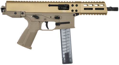 B&T Firearms 4500022 CTB&T GHM  9mm Luger 30+1 6.90" Coyote Tan, Collapsible Stock, Polymer Grip, Ambi Controls (OEM Mag)