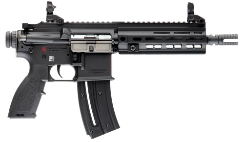 HK 81000403 416  22 LR 20+1 8.50" Black Steel Threaded Barrel, Black Aluminum Receiver w/M-LOK & Picatinny Rail, Black Polymer Grip w/Storage Compartment