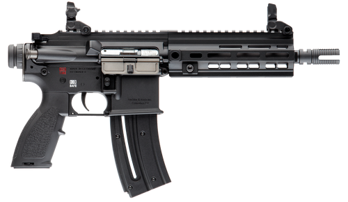 HK 81000403 416  22 LR 20+1 8.50" Black Steel Threaded Barrel, Black Aluminum Receiver w/M-LOK & Picatinny Rail, Black Polymer Grip w/Storage Compartment