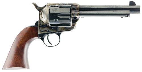 Taylors & Company 550858 1873 Gunfighter 45 Colt (LC) Caliber with 5.50" Blued Finish Barrel, 6rd Capacity Blued Finish Cylinder, Color Case Hardened Finish Steel Frame & Walnut Army Size Grip