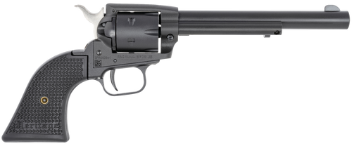 Heritage Mfg SRR22MBS6PG Rough Rider  22 LR/22 WMR 6 Shot/ 6.50" Black Satin Steel Barrel, Frame & Cylinder, Black Polymer Grip, Hammer/Thumb Safety, Exposed Hammer