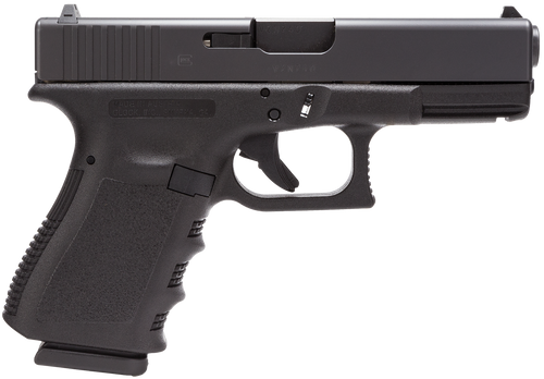 Glock PI2350203 G23 Gen3 Compact 40 S&W 13+1 4.02" Black Steel Barrel, Matte Black Serrated Slide, Black Polymer Frame w/Picatinny Rail, Black Textured Finger Grooved Polymer Grip, Right Hand