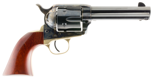Taylors & Company 550526 Ranch Hand  357 Mag Caliber with 4.75" Blued Finish Barrel, 6rd Capacity Blued Finish Cylinder, Color Case Hardened Finish Steel Frame & Walnut Grip