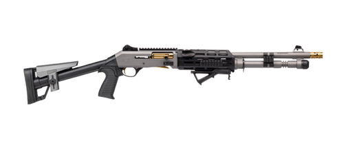 Panzer Arms PAM4NCSGGTMFSS M4 Pro AI Semi-Auto 3" 5+1 18.50" Gray Ported Barrel, Gray w/ Gold Titanium Accents Aluminum Receiver w/Picatinny Rail, Skeleton Stock