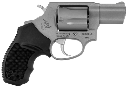 Taurus 2905029 905  9mm Luger 5rd 2" Barrel, Overall Matte Finish Stainless Steel, Finger Grooved Black Rubber Grip & Fixed Sights