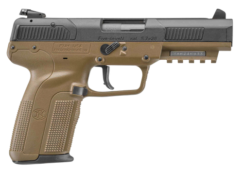 FN 3868929356 Five-seveN  5.7x28mm 4.80" 20+1 Flat Dark Earth Black Steel Slide Flat Dark Earth Polymer Grip