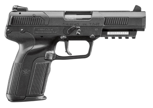 FN 3868929354 Five-seveN  5.7x28mm 4.80" 20+1 Black Black Steel Slide Black Polymer Grip