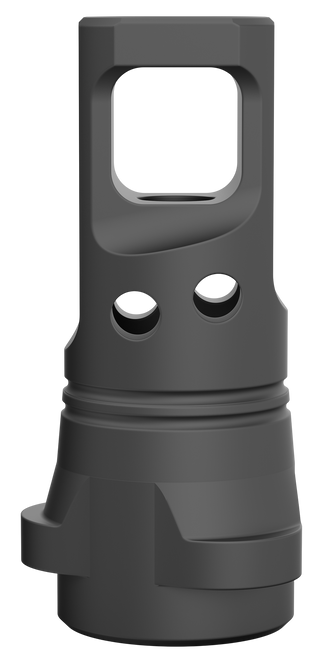 Breek Arms BRK4333 Echo Single Port Muzzle Brake Black Nitride Steel 1/2"x28 Threads 9mmLuger Compatible w/ Breek-LOK 3QD