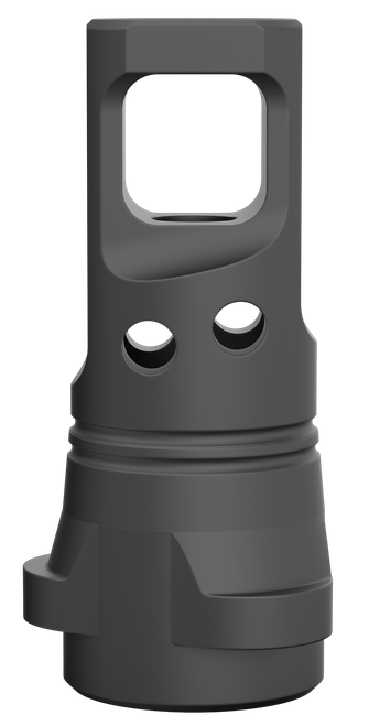 Breek Arms BRK4333 Echo Single Port Muzzle Brake Black Nitride Steel 1/2"x28 Threads 9mmLuger Compatible w/ Breek-LOK 3QD