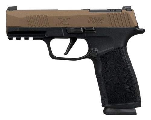 Sig Sauer 365XCA9FBZXR3 P365 XMacro Compact 9mm Luger 17+1 3.70"  Bronze Cerakote w/Freedom Engraving Stainless Steel Optic Ready/Serrated Slide, Black Stainless Steel Frame w/Beavertail & Picatinny R