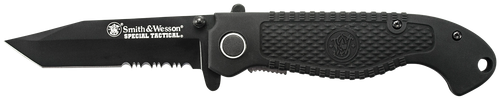 Smith & Wesson Knives CKTACBSCP Special Tactical  3.50" Folding Part Serrated Stainless Steel Blade 4.60" Black
