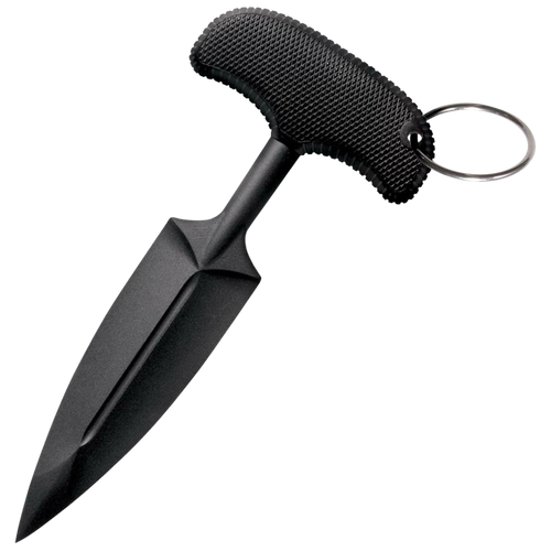 Cold Steel CS-92FPA FGX Push Blade I 3.50" Fixed Plain Black Textured Griv-Ex w/Overmold Kray-Ex Handle