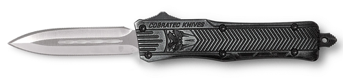 CobraTec Knives SSWCTK1SDAGNS CTK-1  Small 2.75" OTF Dagger Plain D2 Steel Blade/Stonewashed Aluminum Handle Features Glass Breaker Includes Pocket Clip