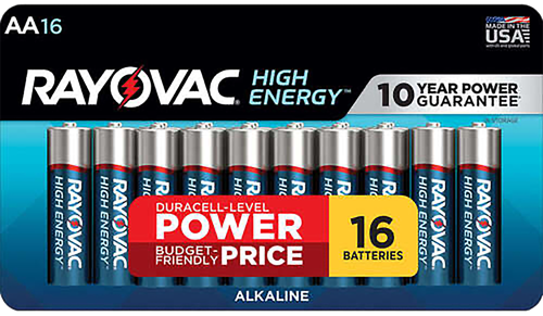 Rayovac 81516LT03 AA HIGH ENERGY Alkaline Batteries  Silver/Blue 1.5 Volts 2,700 mAh (16) Single Pack