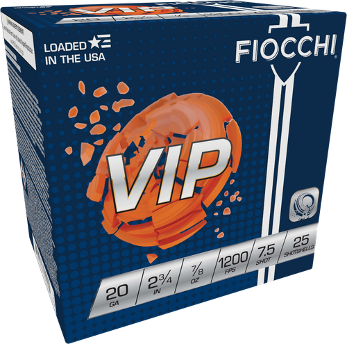 Fiocchi 20VIP75 Exacta Target VIP 20Gauge 2.75" 7/8oz 7.5Shot 25 Per Box/10 Case