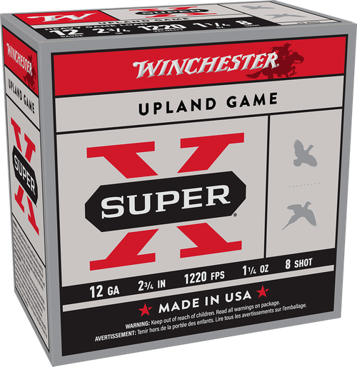 Winchester Ammo XU12SP8 Super X Heavy Game Load 12Gauge 2.75" 1 1/4oz 8Shot 25 Per Box/10 Case
