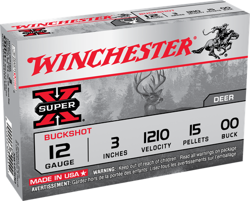 Winchester Ammo XB12300VP Super X  12Gauge 3" 15Pellets 00Buck Shot 15 Per Box/10 Case *Value Pack
