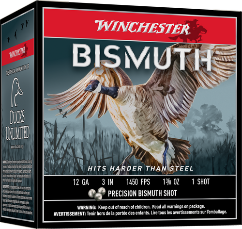 Winchester Ammo SWB1231 Bismuth  12Gauge 3" 1 3/8oz Tin Plated Bismuth 1Shot 25 Per Box/10 Case