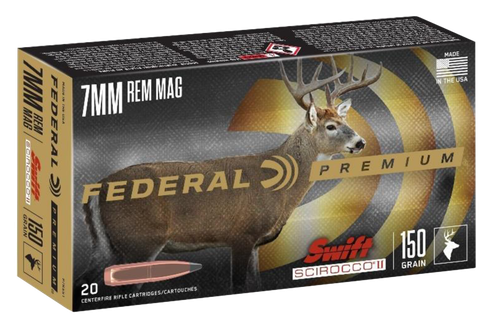 Federal P7RSS1 Premium  7mmRemMag 150gr Swift Scirocco II 20 Per Box/10 Case