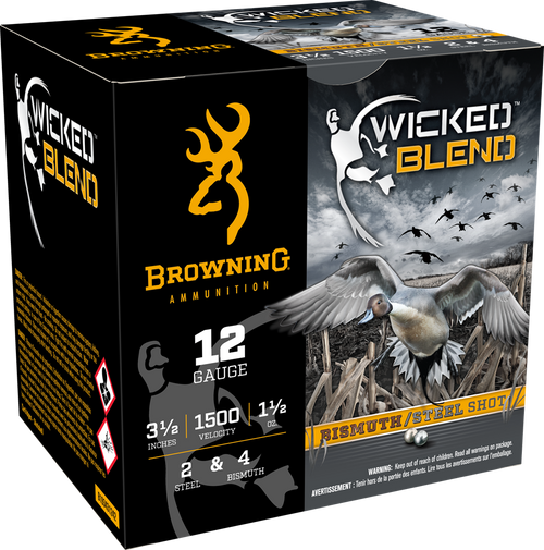 Browning Ammo B193431242 Wicked Blend  12Gauge 3.50" 1 1/2oz 2/4BI Shot 25 Per Box/10 Case