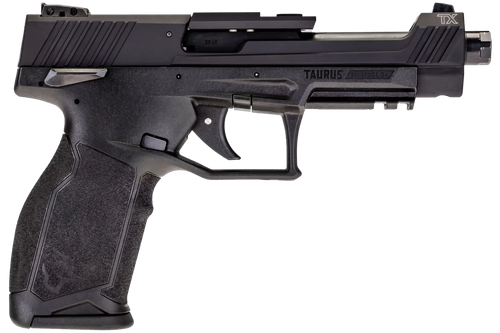 Taurus 1TX22C15110 TX22 Competition 22 LR 10+1 5.25" Threaded Bull Barrel, Overall Black Finish, Hard Coat Anodized Aluminum Optic Cut/Serrated Slide, Polymer Frame w/Picatinny Rail, Polymer Grips