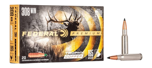 Federal P308TC2 Premium  308Win 165gr Trophy Copper 20 Per Box/10 Case