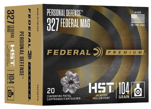 Federal P327HST1S Premium Personal Defense 327FederalMag 104gr Jacketed Hollow Point 20 Per Box/10 Case