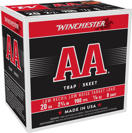 Winchester Ammo AA20FL8 AA Low Recoil 20Gauge 2.75" 7/8oz 8Shot 25 Per Box/10 Case
