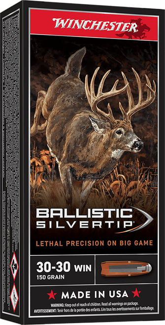 Winchester Ammo SBST3030 Ballistic Silvertip  30-30Win 150gr Rapid Controlled Expansion Polymer Tip 20 Per Box/10 Case