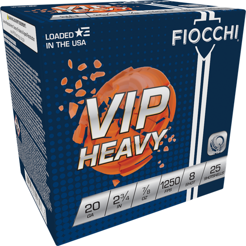 Fiocchi 20VIPH8 Exacta Target VIP Heavy 20Gauge 2.75" 7/8oz 8Shot 25 Per Box/10 Case