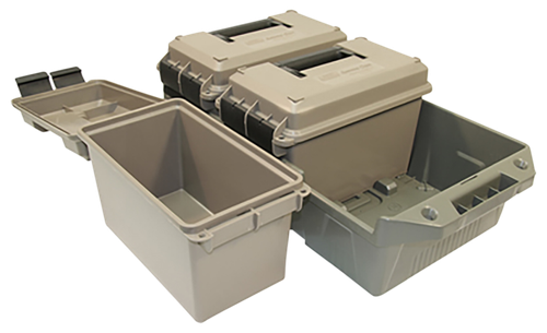 MTM Case-Gard AC3C 3-Can Ammo Crate  50Cal Dark Earth/Army Green Polypropylene