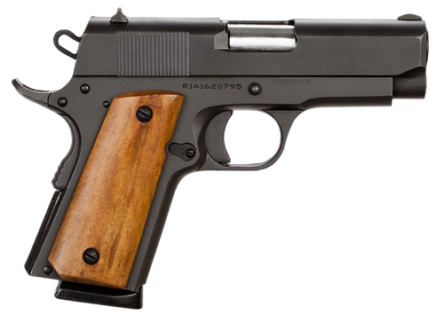 Rock Island 51416 GI Standard CS *CA Compliant 45 ACP 7+1 3.50" Stainless Bull Barrel, Black Parkerized Serrated Steel Slide, Black Parkerized Steel Frame w/Beavertail, Wood Grip, Right Hand