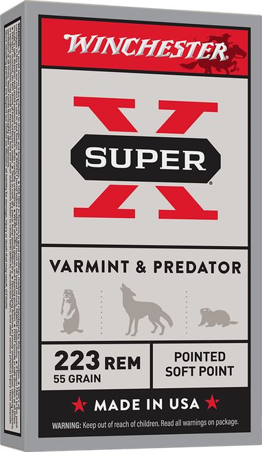 Winchester Ammo X223R Super X  223Rem 55gr Jacketed Soft Point 20 Per Box/10 Case