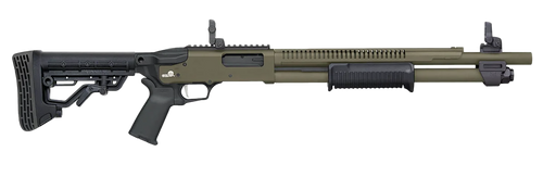 Mossberg 50759 590R  12 Gauge Pump 3" 6+1 18.50" OD Green Cerakote Heat Shield Barrel, OD Green Cerakote Steel Receiver, AR Mil-Spec Adjustable Black Synthetic Stock, Black Polymer Magpul Grip