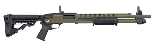 Mossberg 50759 590R  12 Gauge Pump 3" 6+1 18.50" OD Green Cerakote Heat Shield Barrel, OD Green Cerakote Steel Receiver, AR Mil-Spec Adjustable Black Synthetic Stock, Black Polymer Magpul Grip